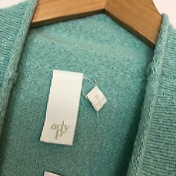 NEW NWT ADY P Pocket Roll Neck Tunic Mint Green Chunky Pullover Sweater Medium - Picture 6 of 10